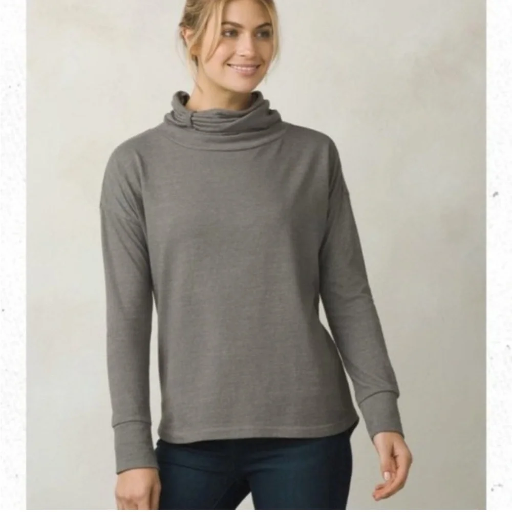 PrAna cowl Penelope cowl neck sweatshirt pullover XS organic - Picture 2 of 10